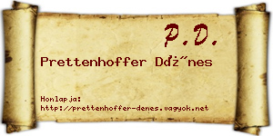 Prettenhoffer Dénes névjegykártya
